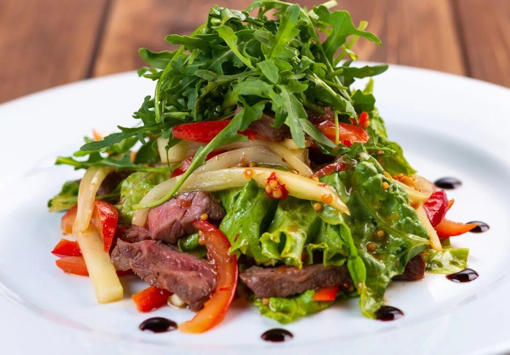 Calf and vegetable salad
