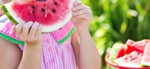watermelon eating girl