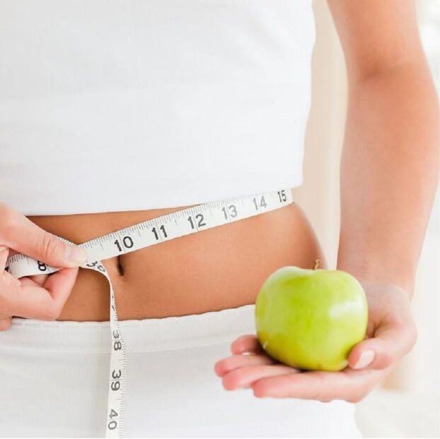 Reduction of the waist during weight loss for a week