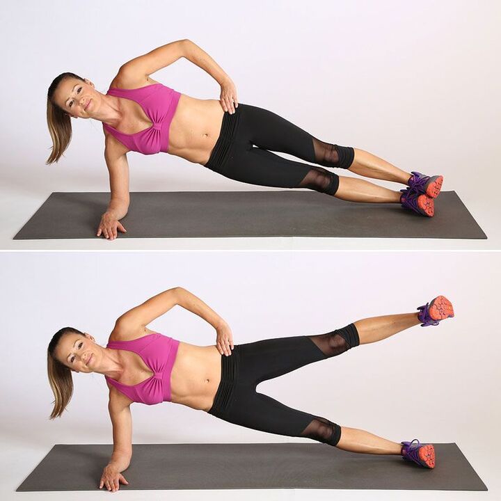 side plank with foot lift